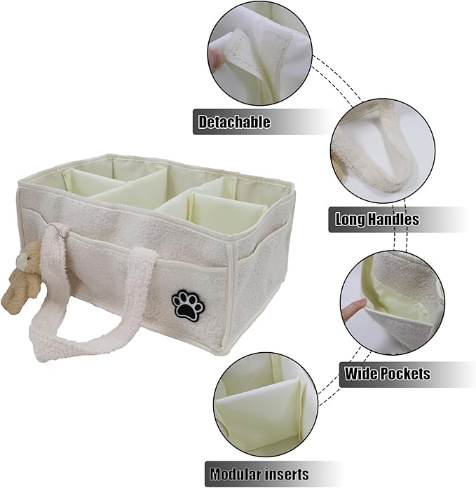 Pet Grooming Tote Bag,Large Capacity Dog Grooming Bag with Sturdy Handles,Multiple Compartments Dogs Travel for Supplies,Portable Pet Tote Organizer for Dogs,Cat Trimmer,Clipper,Combo,Brush