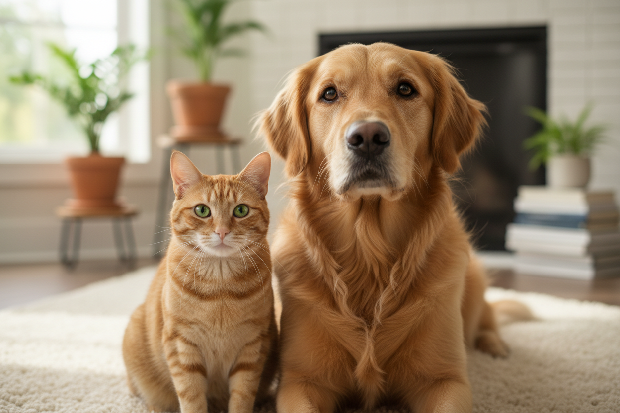 Dog and cat real image